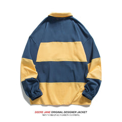 Men Pullover Hoodie Spring Long-Sleeved Polo Shirt Men's Loose All-Match Leading T-shirt