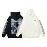 OW hoodie geometric building arrow pattern fleece hooded