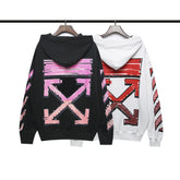 OW hoodie red gradual change arrow pattern hooded