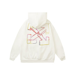 OW hoodie cartoon series arrow pattern fleece hooded