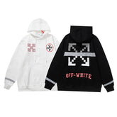 OW hoodie Alphabet Arrow Pattern Fleece Hood