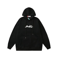 OW hoodie Cartoon graffiti arrow pattern fleece hoodie