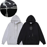 OW Hot Diamond Arrow Pattern Pullover Hooded Sweater