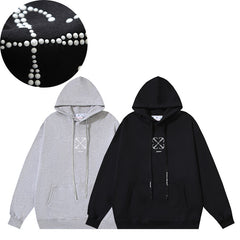 OW Hot Diamond Arrow Pattern Pullover Hooded Sweater