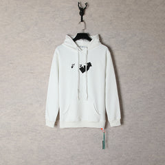 OW hoodie three-dimensional arrow pattern pullover hoodie