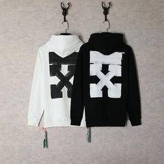 OW hoodie three-dimensional arrow pattern pullover hoodie