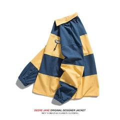 Men Pullover Hoodie Spring Long-Sleeved Polo Shirt Men's Loose All-Match Leading T-shirt