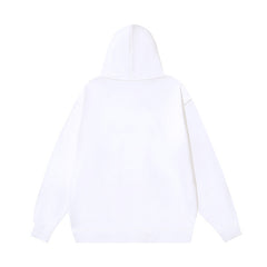 OW hollow arrow pattern print hooded sweater