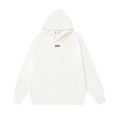 OW hoodie simple solid color pullover hooded