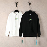 OW hoodie thunderbolt monogram print hoodie