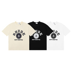 Rhude T Shirt Micro Label Letter Pattern Printed Short Sleeve T-Shirt