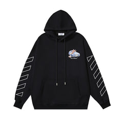 OW Angel Roadster Arrow Print Pullover Hooded Sweater