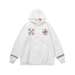 OW hoodie Alphabet Arrow Pattern Fleece Hood
