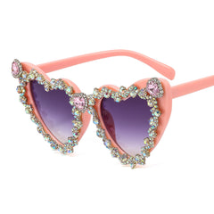 Trendy punk glasses heart-shaped shade