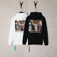 OW hoodie oil painting series pullover terry hooded
