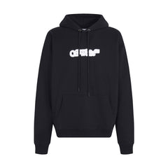 OW letter arrow pattern pullover hooded sweater