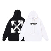 OW three-dimensional arrow pattern pullover hooded sweater