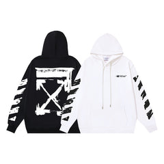 OW hoodie graffiti painted arrow print pullover hooded