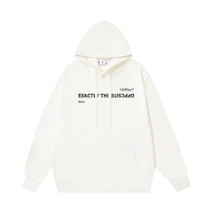 OW simple letter pattern hooded sweater