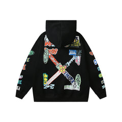 OW hoodie autumn/winter cartoon pattern arrow