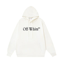 OW large letter pattern hooded sweater