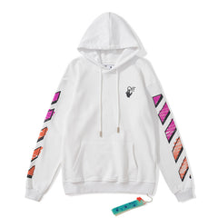OW hoodie pink orange gradual change arrow pattern hooded