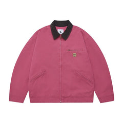 Unisex Jacket Retro Washed Lapel Detroit Jacket Baggy Coat