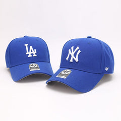 Dodgers and Yankees Baseball Cap Baseball Hat Men's Peaked Cap Curved Blue