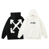 OW hoodie Cartoon graffiti arrow pattern fleece hoodie