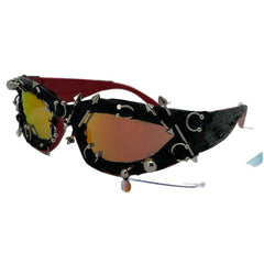 Trendy punk glasses rivet decoration