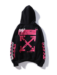 OW hoodie dyed graffiti pink arrow hooded