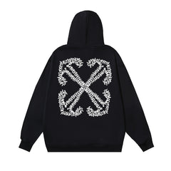 OW graffiti arrow print pattern hooded sweater