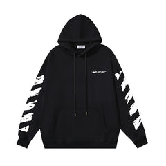 OW hoodie graffiti painted arrow print pullover hooded