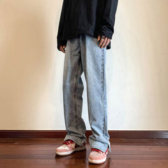 Men Jeans Vintage Jeans Men's Summer Loose Wide-Leg Straight Pants