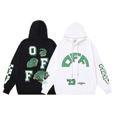 OW hoodie Alligator Alphabet Pattern Pullover Hood