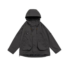 Unisex Jacket Mechanical Style Shell Jacket Hooded Jacket Coat