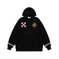 OW hoodie Alphabet Arrow Pattern Fleece Hood