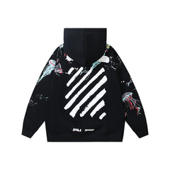 OW Ocean Jellyfish Arrow Pattern Hooded Sweater