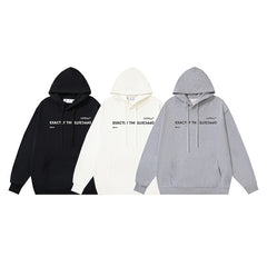 OW simple letter pattern hooded sweater