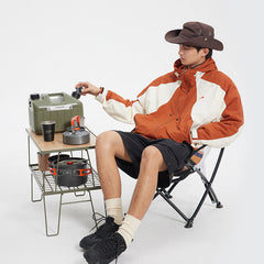 Unisex Jacket Neverules Vintage Contrast Color Jacket Coat Tooling Hooded Jacket