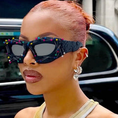 Trendy punk glasses stylish bead pins