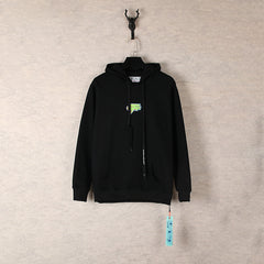 OW hoodie thunderbolt monogram print hoodie