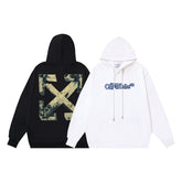 OW hoodie Stereo Spray Arrow Pattern Sleeve Hood