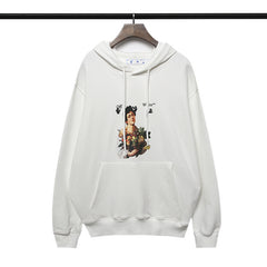 OW hoodie woman bouquet basket pattern arrow hooded