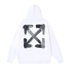 OW three-dimensional arrow pattern pullover hooded sweater