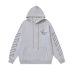 OW Angel Roadster Arrow Print Pullover Hooded Sweater