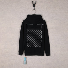 OW embroidered square arrow pattern hooded sweater