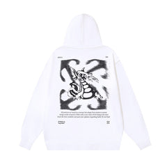 OW Lettered Dragon Arrow Print Hooded Sweatshirt
