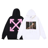 OW angel oil painting arrow pattern hooded sweater
