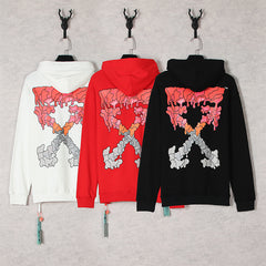 OW hoodie渐变溶化箭头图案连帽